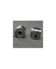 2 gerändelte Telecaster Dome-Knöpfe, Chrom, für 6-mm-Potis