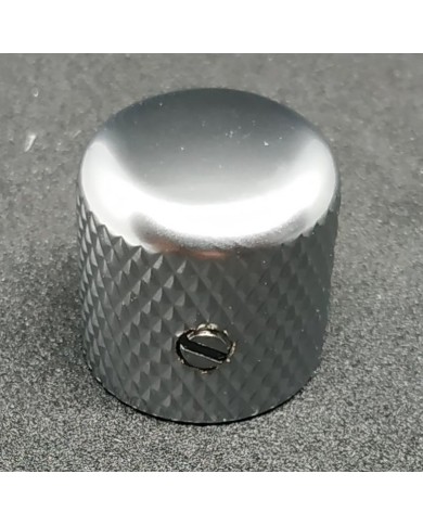 1 Dome-Reglerknopf Telecaster Metall satiniert Chrom, Grobrändelung, für 6-mm-Potis