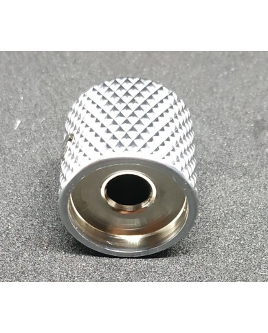 1 Dome-Reglerknopf Telecaster Metall satiniert Chrom, Grobrändelung, für 6-mm-Potis
