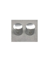 2 Dome-Reglerknöpfe Telecaster aus Metall, satiniertes Chrom, Grobverzahnung, für 6-mm-Potis