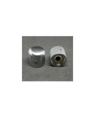 2 Dome-Reglerknöpfe Telecaster aus Metall, satiniertes Chrom, Grobverzahnung, für 6-mm-Potis