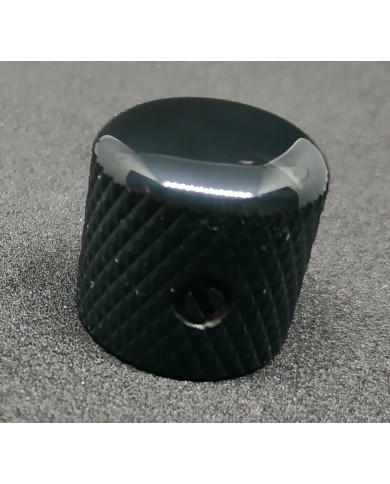 1 Dome-Knopf Telecaster Metall Schwarz Grobrändelung für 6-mm-Potis