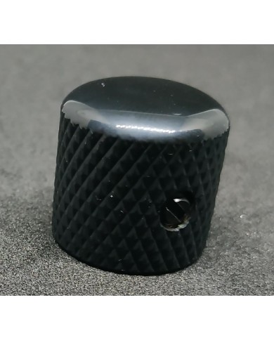 1 Dome-Knopf Telecaster Metall Schwarz Grobrändelung für 6-mm-Potis