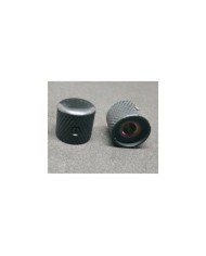 2 schwarze Dome Telecaster Knöpfe, grobe Riffelung, für 6-mm-Potis