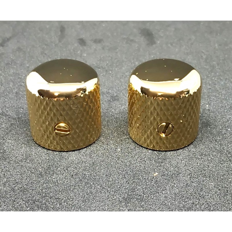 2 Gold Big Grip Telecaster Metal Dome Knobs for 6mm Pots
