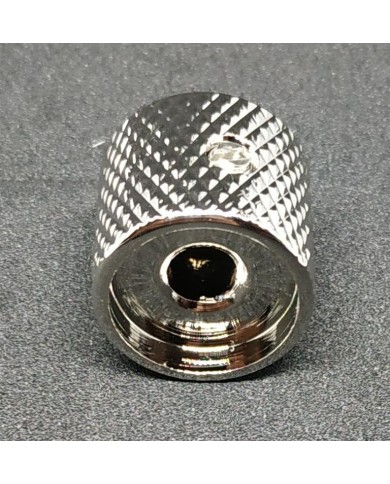 1 Telecaster Dome-Metallknopf, Nickel, grobe Rändelung, für 6,35-mm-Potis