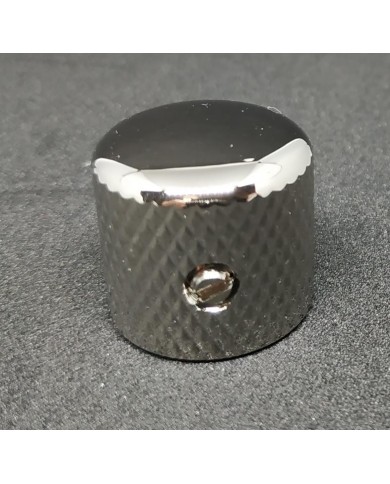 1 Telecaster Dome-Metallknopf, Nickel, grobe Rändelung, für 6,35-mm-Potis
