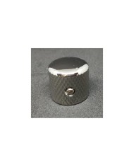 1 Telecaster Dome-Metallknopf, Nickel, grobe Rändelung, für 6,35-mm-Potis