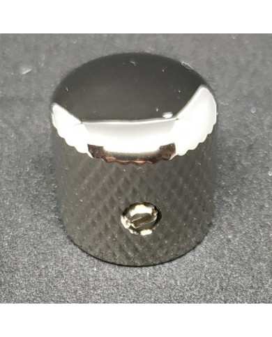 1 Telecaster Dome-Metallknopf, Nickel, grobe Rändelung, für 6,35-mm-Potis
