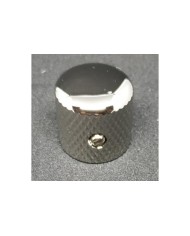 1 Telecaster Dome-Metallknopf, Nickel, grobe Rändelung, für 6,35-mm-Potis