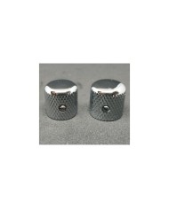 2 verchromte Dome-Reglerknöpfe für Telecaster, grobe Riffelung, für 6-mm-Potis