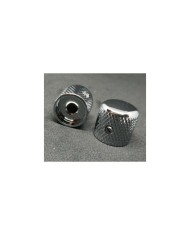 2 verchromte Dome-Reglerknöpfe für Telecaster, grobe Riffelung, für 6-mm-Potis