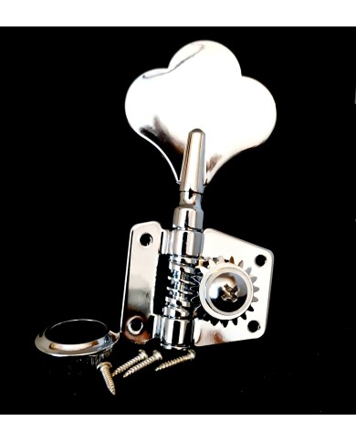 1 Bassmechanik mit Getriebe, linke Seite, reversibel, verchromt, Achse 14mm
