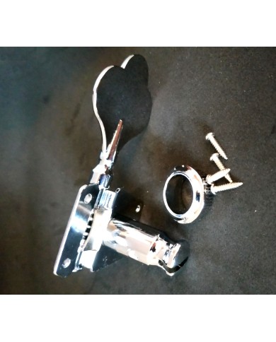 1 reversible Bass-Mechanik, rechts, verchromt, Achse 14mm