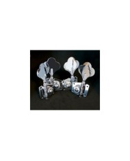 4 verchromte Bass-Mechaniken mit Getriebe, 2+2, umkehrbar, Achse 14mm