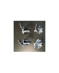 4 verchromte Bass-Mechaniken mit Getriebe, 2+2, umkehrbar, Achse 14mm