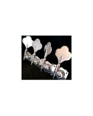 4 verchromte Bass-Mechaniken mit Getriebe, 4L umkehrbar, Achse 14mm