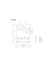 Telecaster Gotoh Chrom Steg mit Saitenhalter, 6 Messing-Saitenreiter GTC201-C