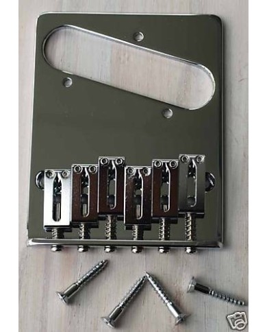 Telecaster Gotoh Chrom Steg mit Saitenhalter, 6 Messing-Saitenreiter GTC201-C