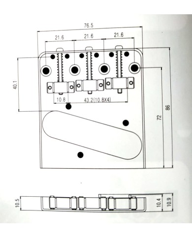 Telecaster-Saitenhalter, Chrom, 3 In-Tunes-Saitenreiter