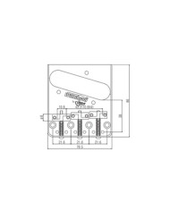 Telecaster Wilkinson Saitenhalter, Chrom, 3 kompensierte Messingreiter