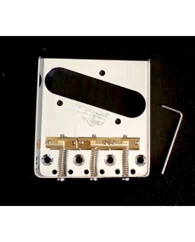 Telecaster Wilkinson Saitenhalter, Chrom, 3 kompensierte Messingreiter