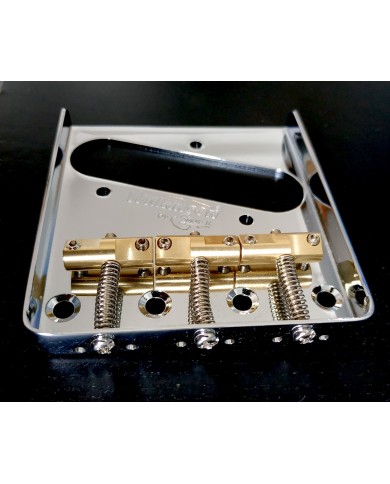 Telecaster Wilkinson Saitenhalter, Chrom, 3 kompensierte Messingreiter