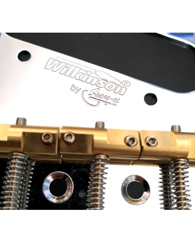 Telecaster Wilkinson Saitenhalter, Chrom, 3 kompensierte Messingreiter