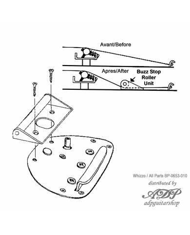 Whizzo Buzz Stop, Vibrationsdämpfer für Jazzmaster- und Jaguar-Tremolo