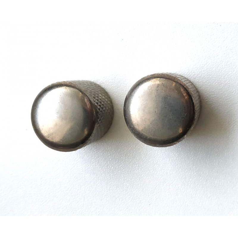 2 Telecaster Dome Knobs SolidShaft Nickel aged, 6,35mm 1/4"