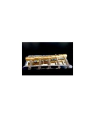 Wilkinson Bass-Saitenhalter verchromt, 5 Barrel-Saitenreiter aus Messing
