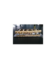 Wilkinson Bass-Saitenhalter verchromt, 5 Barrel-Saitenreiter aus Messing