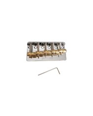 Wilkinson Bass-Saitenhalter verchromt, 5 Barrel-Saitenreiter aus Messing