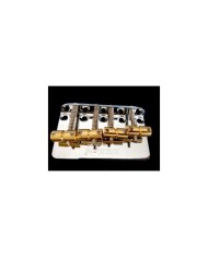Wilkinson Bass-Saitenhalter, verchromt, 4 Barrel-Saitenreiter aus Messing