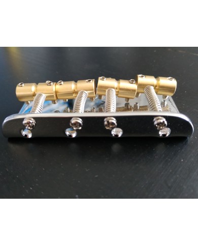 Wilkinson Bass-Saitenhalter, verchromt, 4 Barrel-Saitenreiter aus Messing