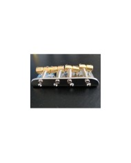 Wilkinson Bass-Saitenhalter, verchromt, 4 Barrel-Saitenreiter aus Messing