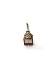 Mini-Kippschalter Chrom DPDT 3 Positionen Ein-Aus-Ein