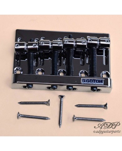 Gotoh 201B-4 Bass-Saitenhalter für 4 Saiten aus Messing in Vintage Schwarzchrom