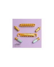 Metrisches Set Gotoh GE101Z Saitenhalter + GE103B Tune-O-Matic Steg Gold