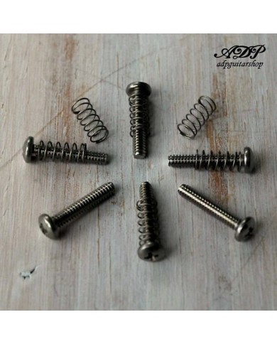 6 Schrauben + Federn zur Intonationsverstellung für Stratocaster-Saitenreiter