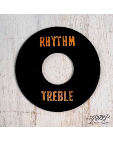 WD Les Paul Rhythm/Treble Platte, schwarz mit goldener Beschriftung, selbstklebend