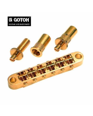 Gotoh Gold GE103B-T Nashville Tune-O-Matic Steg für LP SG ES, metrisch 6,4 mm 8M