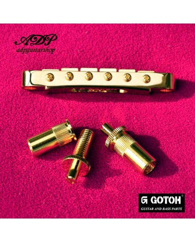 Gotoh Gold GE103B-T Nashville Tune-O-Matic Steg für LP SG ES, metrisch 6,4 mm 8M