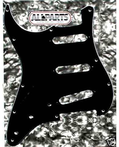 Schlagbrett SSS Stratocaster Schwarz Linkshänder 3-lagig 11H PG0552-L33