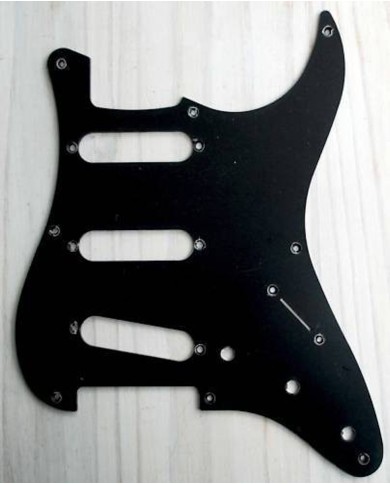 Pickguard für Stratocaster Vintage Schwarz 1-lagig 8H Strat Schwarz (matt) .082”