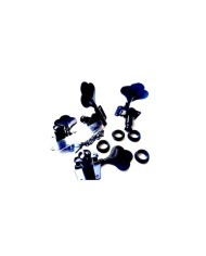 4 Bassmechaniken 2+2 mit reversiblen Getrieben, Schwarz, 14-mm-Achse
