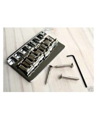 Stahl-Steg mit Saitenhalter, 6 Saitenreiter, Saitenführung durch den Korpus, E-E 56mm