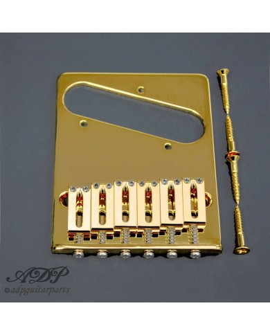 Telecaster Gotoh Steg mit Saitenhalter, 6 Messingreiter GTC201G