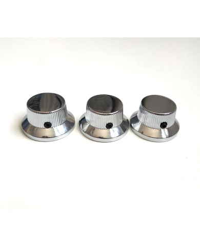 3 Boutons Chapeau Metal chrome Stratocaster