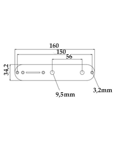 Telecaster Kontrollplatte 9,5mm, 3/8" +Schrauben